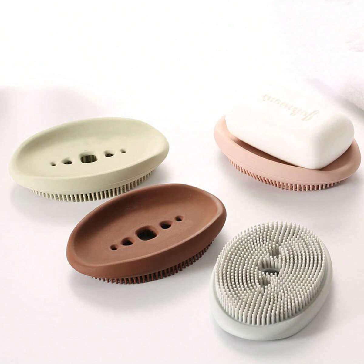 1 шт. - Многофункциональная силиконовая мыльница с щеткой, креативная для дома, кухни, ванной комнаты