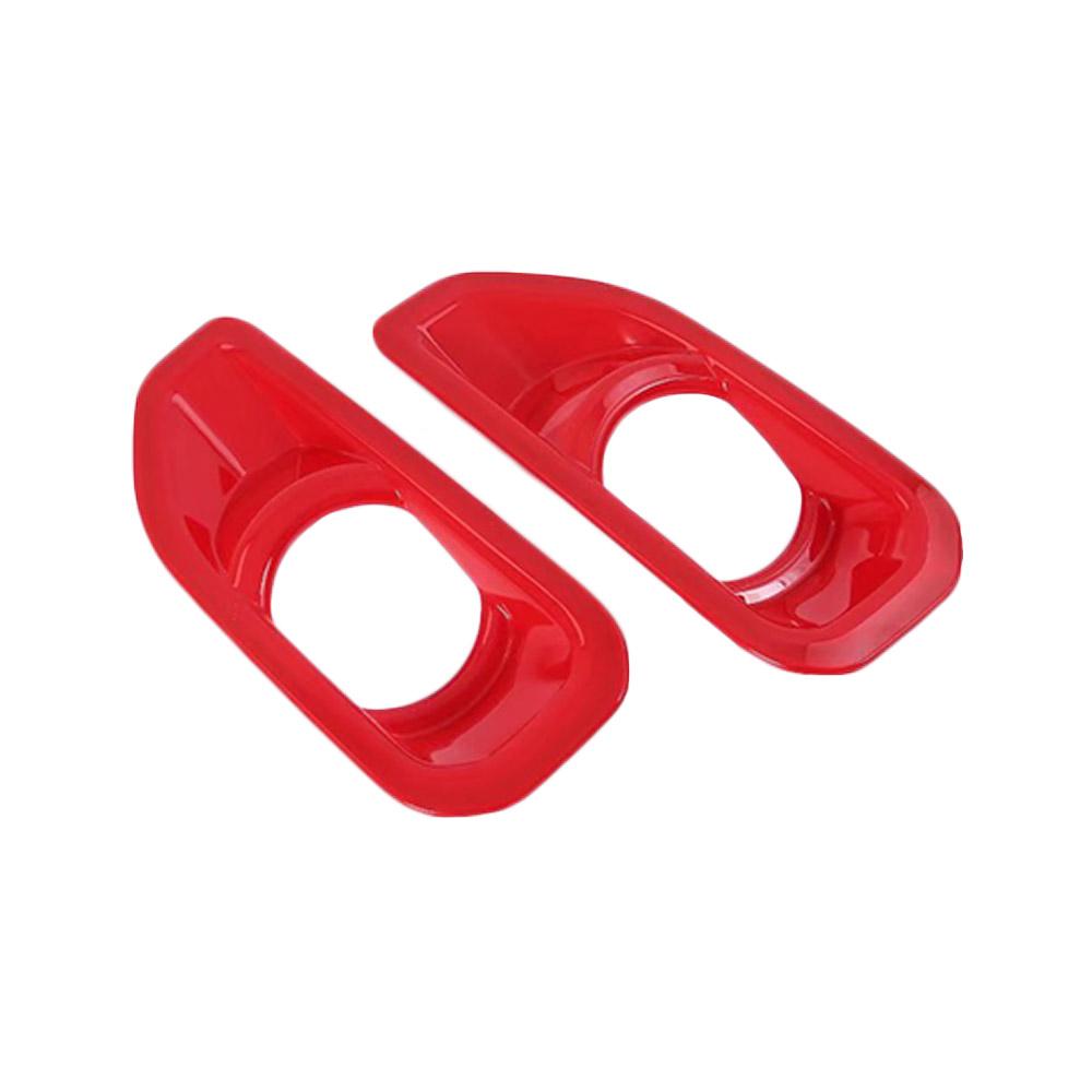 1 Pair Silver/Red For Jeep Wrangler JL 2018 2019 Car Front Fog Lamp Decorative Cover Sticker Accessories