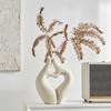 Ceramic Couple Figurines Vase Lover Heart Statue for Pampas Grass Nordic Abstract Home Living Room Bedroom Centerpiece Decor