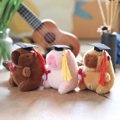Cute Plush Dr Capibala Doll Pendant Exquisite Capybara Stuffed Toy  Women Bag Pendant Car Hangings Ornament Keyring