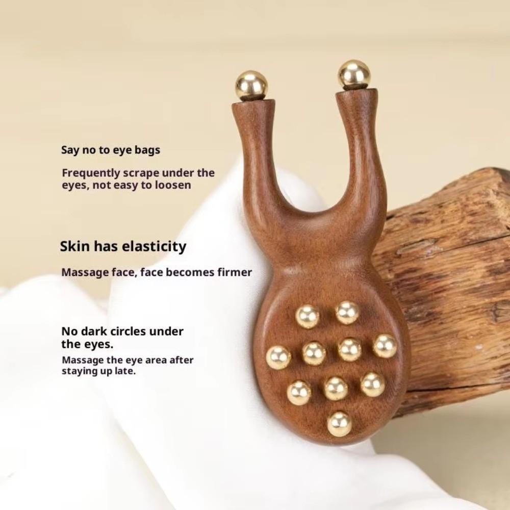Antistatic Brass Bead Comb Handheld Handheld Comb New Wooden Nose Scraping therapy Acupoint Therap