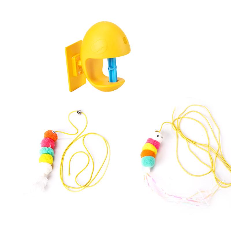 Electric Bite-Resistant Self-Playing Cat & Dog Teasing Toy Egg with Hanging Teaser Stick