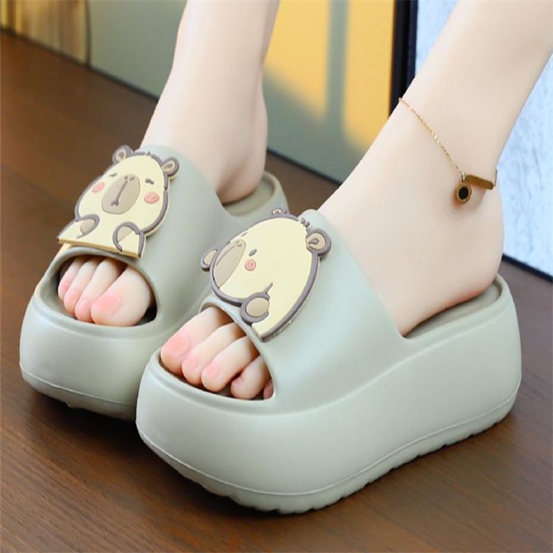 Fashion Shoes Slippers Flat Beige Heeled Sandals Platform Luxury Slides Black Designer High Rubber House Slippers Platform Shoes Slides