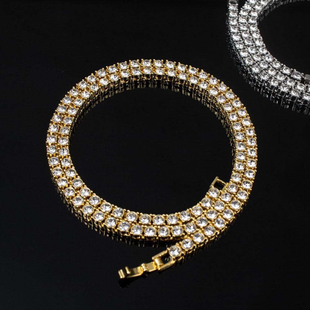 New 4MM Iced Out Tennis Bracelet Necklace Men Tennis Chain Fashion Hip-Hop Jewelry Women 8/16/18/20/24/30inch Choker Chain Gift