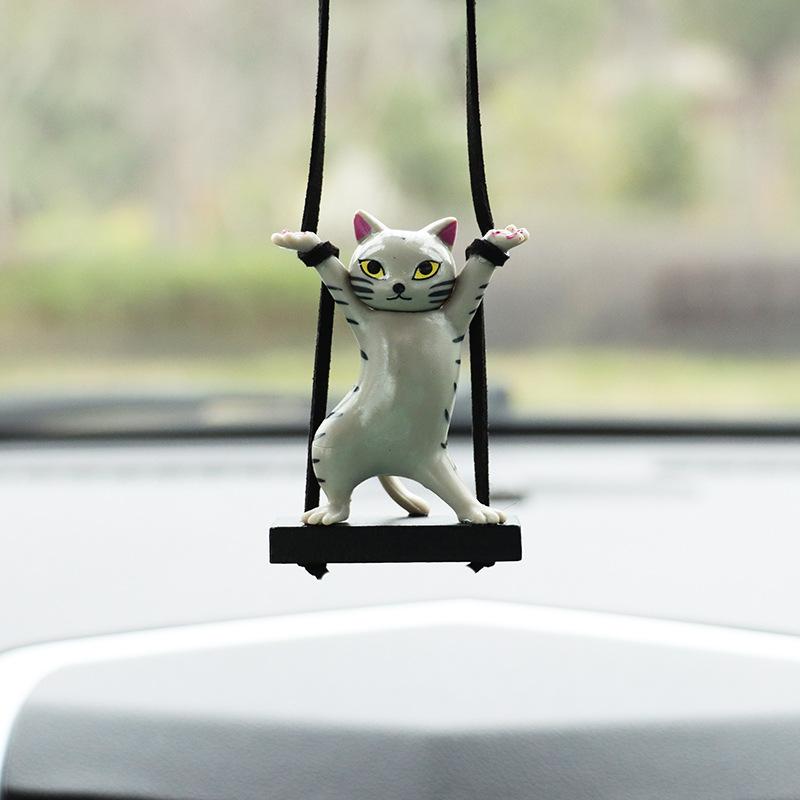 Car Pendant Creative Cute Branch Cat Rearview Mirror Pendant Car Interior Decoration Car Interior Accessories Para Auto