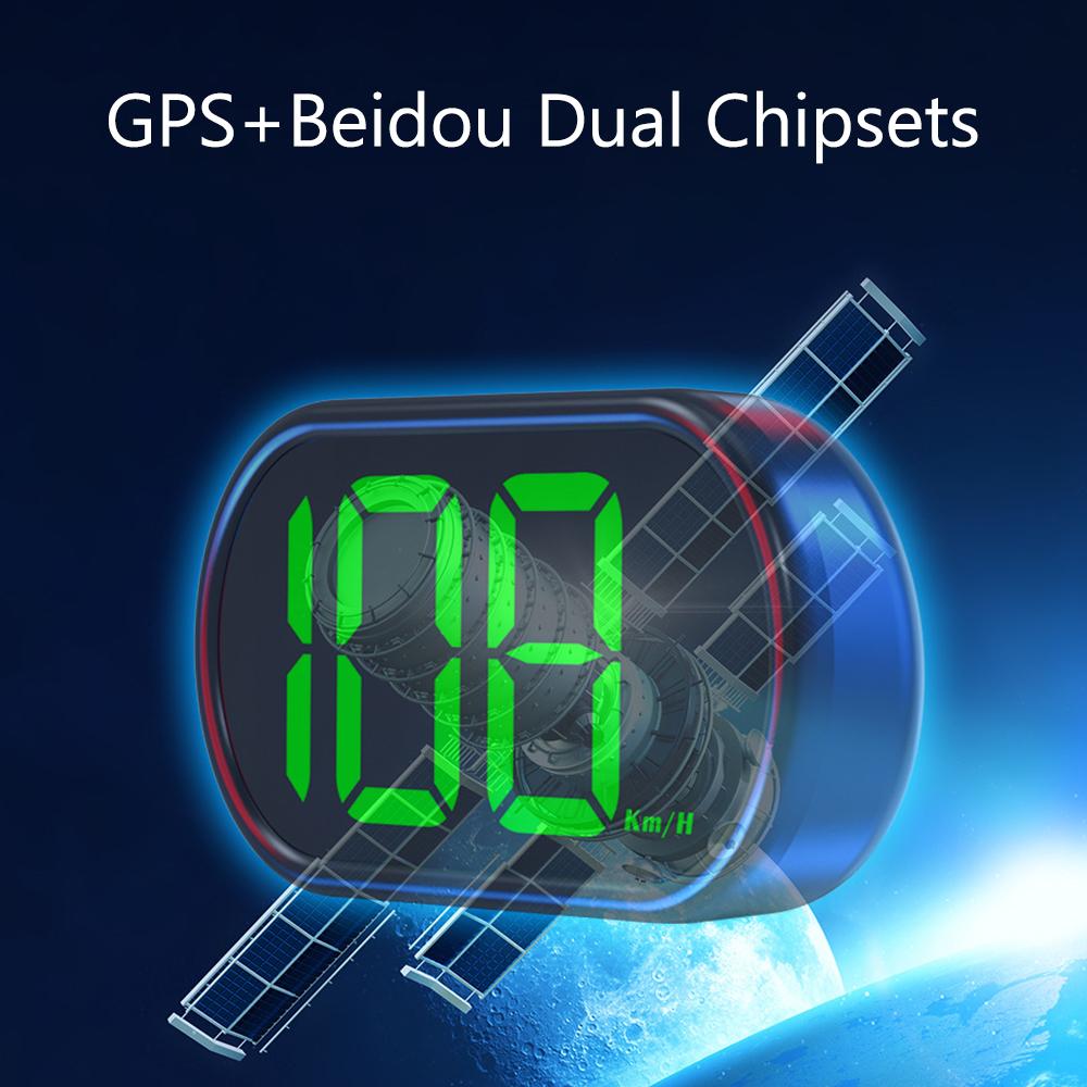 White Green Light Display Speedometer GPS HUD X2 HUD USB Plug Digital Car Head Up Display KMH MPH Speed Meter Big Font