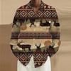Camisas de Manga Larga con Estampado de Diseño Abstracto para Hombre, Cárdigan Casual, Botón Nuevo, Camisas de Moda Festiva