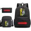 Chainsaw Man Print Student Backpack Set with Crossbody Bag and Pencil Pouch for Boys Girls Daily Use