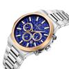 Business Man Wristwatch Date Chronograph Waterproof Luminous Luxury Men Watch Stainless Steel Quartz Men's Watches Male