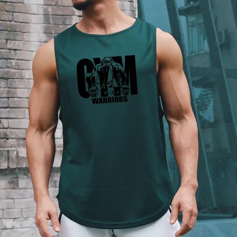 Summer Gym T-shirts Mesh Singlets Bodybuilding Stringer TankTop