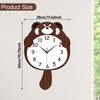 Wall Clock Hanging Fashion Cartoon Housewarming Gift Sturdy with Swing Tail Home Decoration