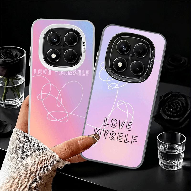 Love Yourself Flower Heart Line Kpop Shockproof Phone Case for Xiaomi Redmi Note 15 14 13 12 Pro Plus 11 11S 11T 5G Cover Anti F