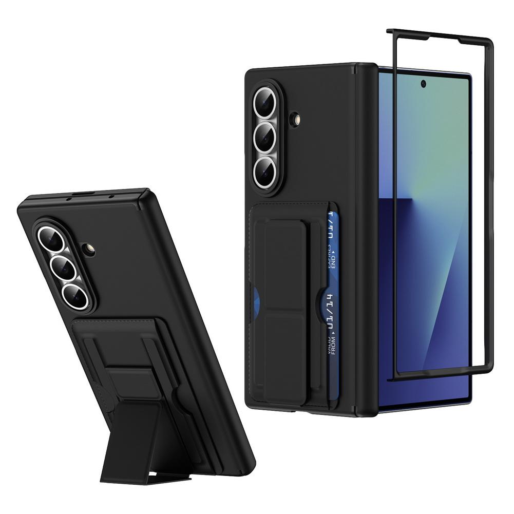 

With Credit Card Slot and Foldable Ring Stand Holder Phone case For Samsung Z Fold 7 Fold7 Galaxy Z Fold 6 5 Protection Cover Galaxy Z Fold5