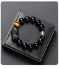 Black Gold Obsidian Pi Xiu Wealth Bracelet with Rotating Beads and Spacers for Men & Women.