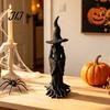 Dark Fantasy Ornament for Display Halloween Witch Statue, Resin Gothic Tree Figurine, Vintage Mysterious Bark Texture Art Tabletop, Bookshelf