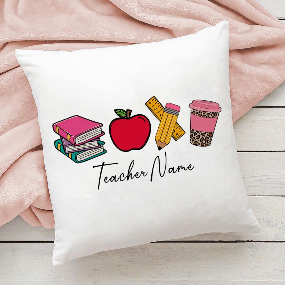 Personalised Pillow Case Custom Name Cushion Cover Teacher Life Decortion Pillowcase Theacher's Day Thanks Gifts for Teachers