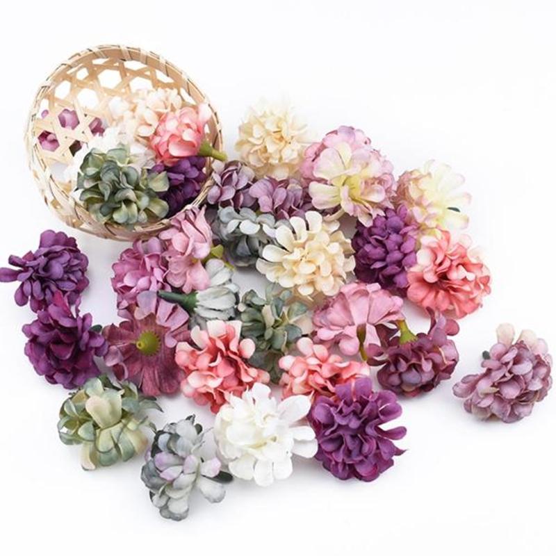 30/60 Stück Stickerei-Vasen Heimzimmer-Dekoration Hochzeit Braut-Accessoires Ausverkauf DIY-Bastelartikel Seiden-Nelke Künstliche Blumen