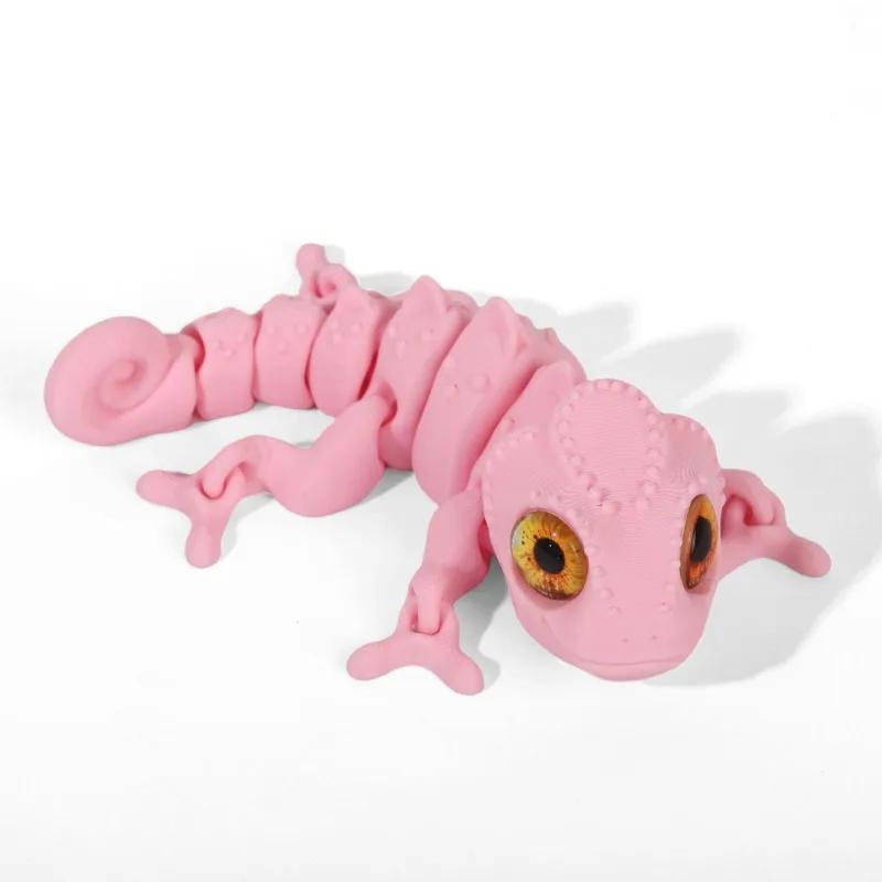 

3D Printing Chameleon Figures Multi-joint Movable Simulation Eyes for Home Accessories Kids Gift Living Room Decoration 15cm