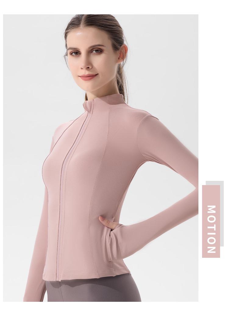 

Женская быстросохнущая куртка для йоги с длинным рукавом - Высококачественный фитнес-топ для весны и лета Large розовый