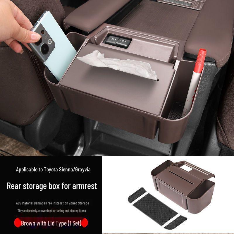 Toyota Sienna Armstöd Bakre Förvarings- & Mugghållarfack