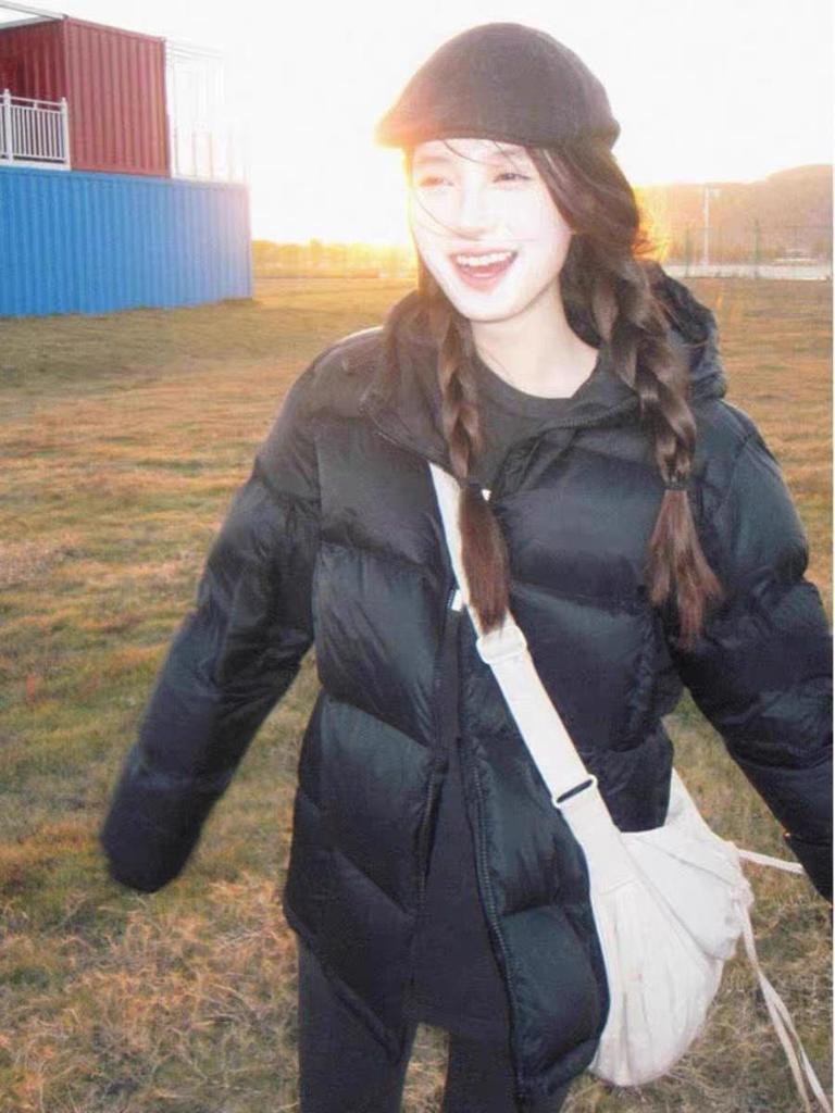 Korean Style Women's Pink Short Puffer Jacket - Petite Thickened Cotton Outerwear