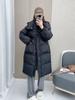 Anti-season autumn and winter new down jacket women's Chinese knot medium and long over the knee hooded waist thickened design sense niche