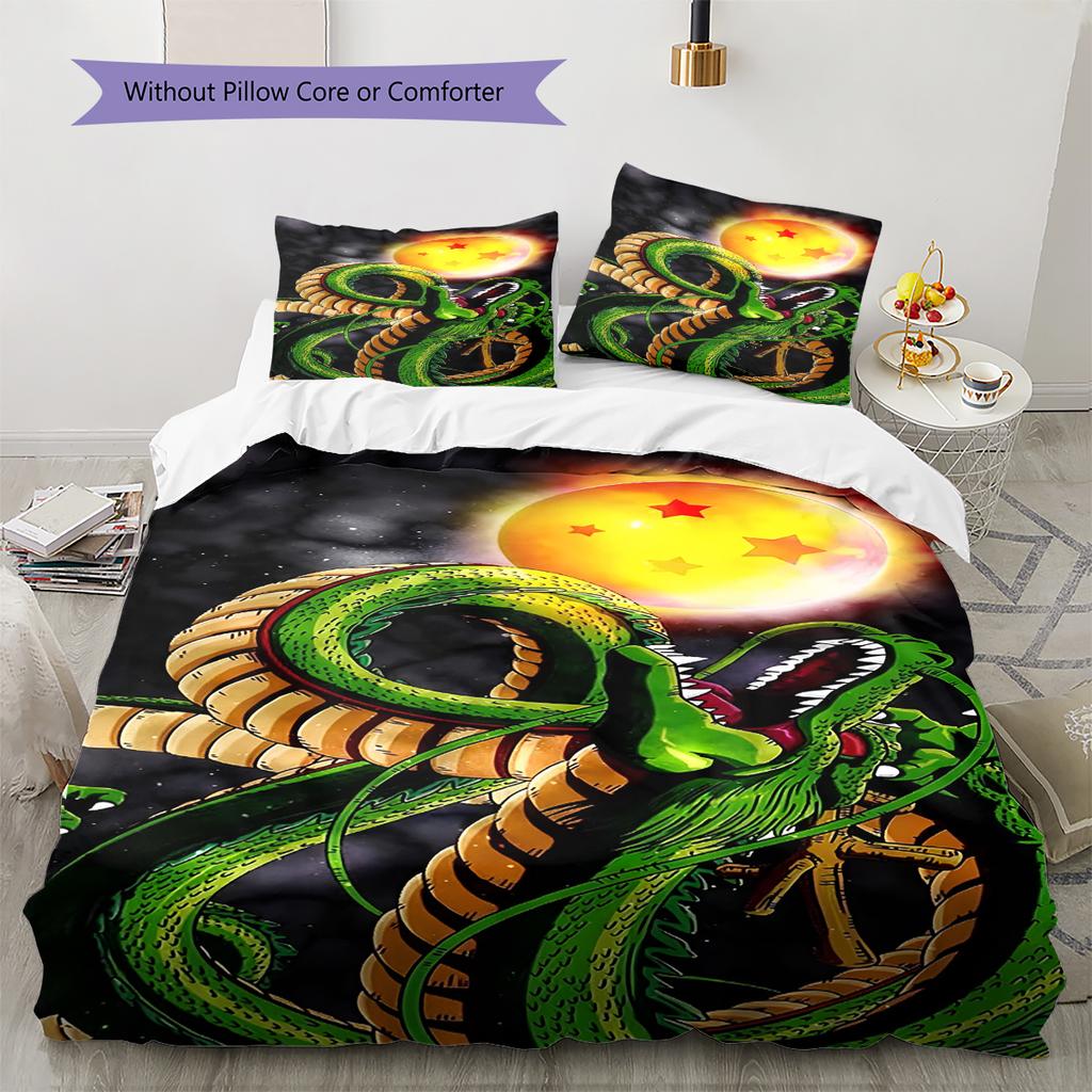Cartoon-Muster Bettwäsche Steppbett-Set Bettbezug Kissenbezug Heimdekoration Geburtstagsgeschenk (1 Bettbezug + 2 Kissenbezüge, ohne Füllung)