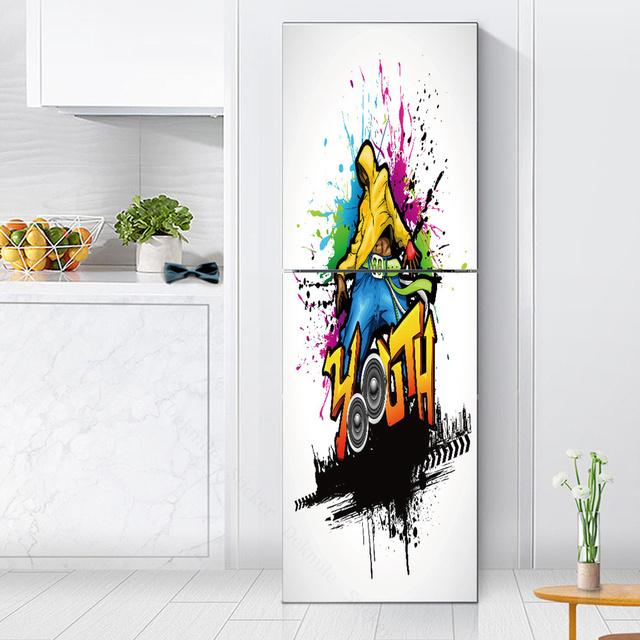 

Наклейки с розами на холодильник, обои для кухни, виниловый плакат, наклейка на холодильник, домашний декор, спальня, новогоднее украшение 60x150cm(1 pcs)