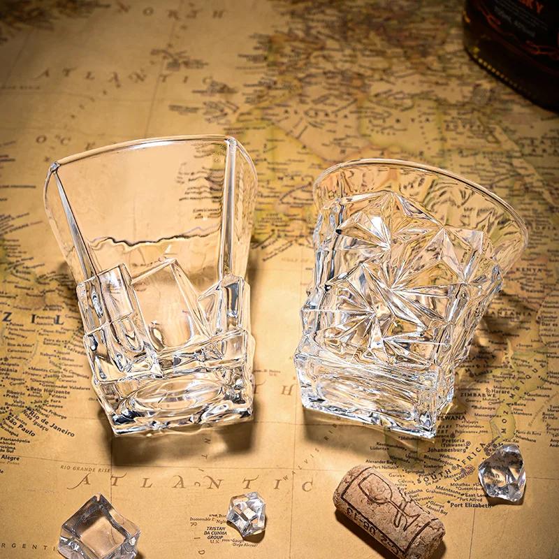 280ml/310ml/320ml Wine Cups Glass Ice Cracked Glasses Iceberg Whiskey Cup Spirits Glass Water Cup Creative Beer Glass Drinkware
