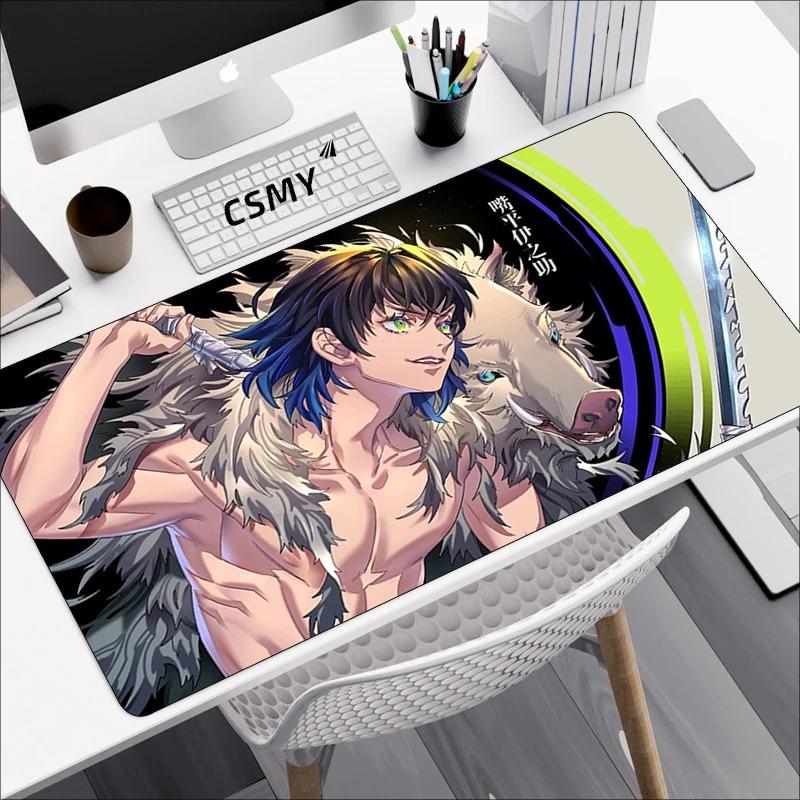 Demon Slayer Mouse Pad Gaming Laptops Keyboard Mat Deskmat Pc Desk Protector Mousepad Gamer Office Mats Anime Mause Mice Carpet