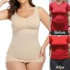 Shapewear for Plus Size Women Tummy Control Shapewear Built-in Bra Shaping Tank Tops Slimming Body Shaper Compression Underwear