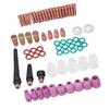 68Pcs TIG Welding Accessory Set Glass Cup Connector Electrode Coil PTFE Front Cover for WP 17 18 26
