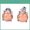 Opal Schmuck Geometrische Sterling Silber Stecker Ohrringe Für Modebewusste Frauen