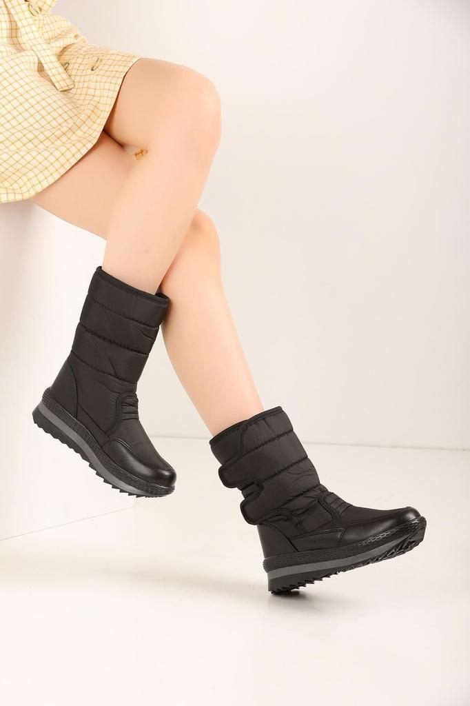 Women Modern Stylish Fashion Boots Unisex Snow Boots Thermal Fur Lined Velcro Non-Slip Sole Boots
