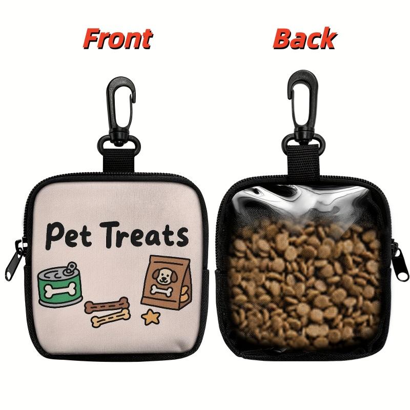 

1Pc Dog Print Dog Treat Bag with Hook and Zipper - Pet Training Set, Puppy Pet Training Walking Bag,Dog Training Accessories