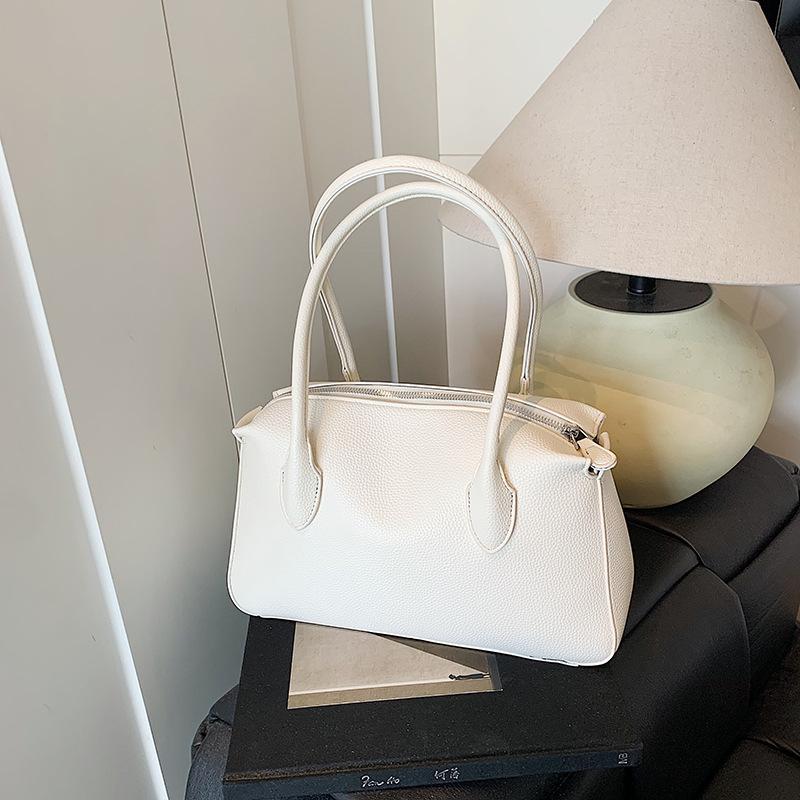 

Нишевая сумка-тоут с узором личи, летняя новая модная сумка для поездок на работу, большая вместимость, портативная наплечная сумка белый