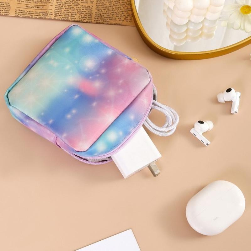 Borsa Porta Assorbenti con Gradiente, Pochette Mestruale Portatile, Organizer Impermeabile per Cosmetici per Tampax Assorbenti, Mini Custodia per Auricolari