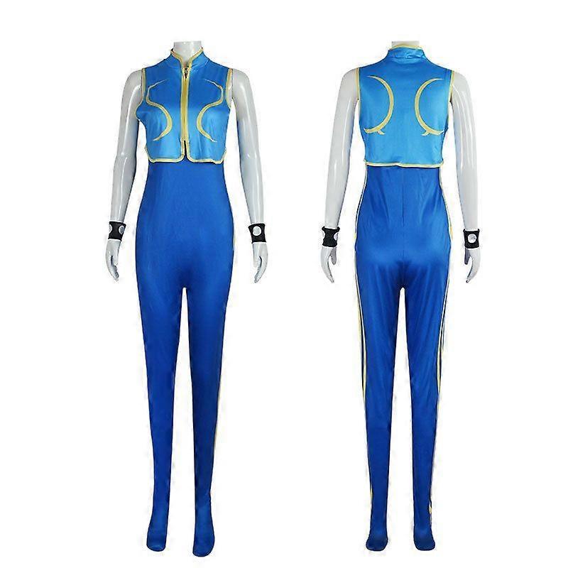 Street Fighte 6 Chun-Li Cosplay Costumes Jumpsuit Bodysuit Party Fancy Dress for Womens