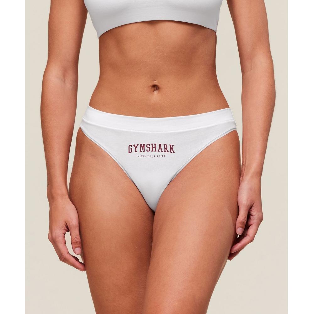 

Gymshark Lifestyle Club Cotton Thong White B2c4b Wb57 XS