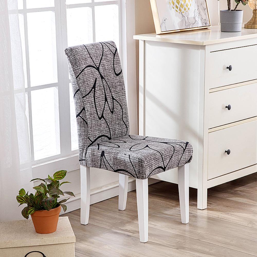 

Elastic Printed Dining Chair Cover Washable Chair Slipcover Home Decoration Seat Cover Hotel Style G