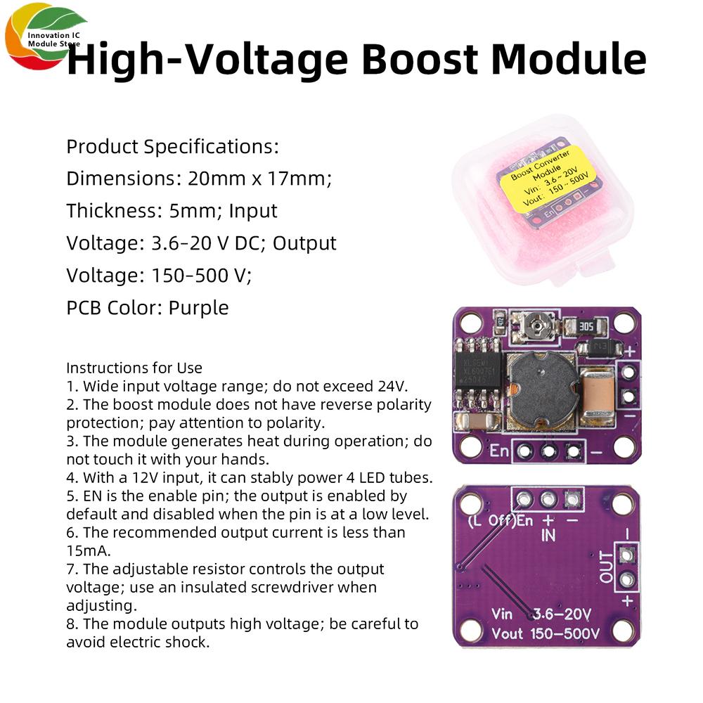 DC 3.6-20V to 120-300V/150-500V Boost Module DC-DC Power Module High Voltage Module Power Conversion Board DIY