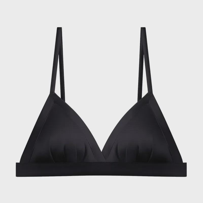 

Бюстгальтер с треугольными чашками Guolian French Silk Satin - гладкое, тонкое, шелковое нижнее белье без косточек Small