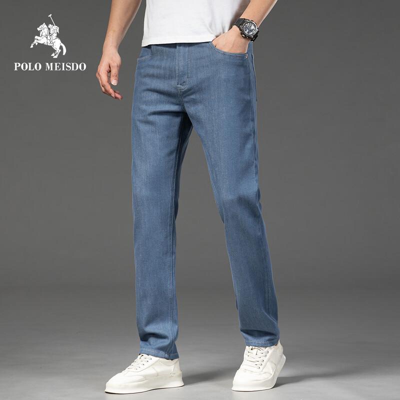 

POLOMEISDO Men s Premium Loose Straight Stretch Denim Jeans 29