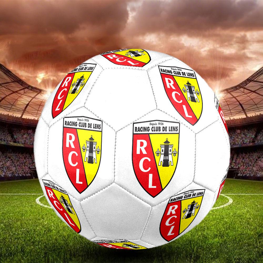 RC Lens Size 5 Soccer Ball, Machine-Stitched PVC, Durable & High Bounce, All Ages Fit, fan merchandise, matches & outdoor use.