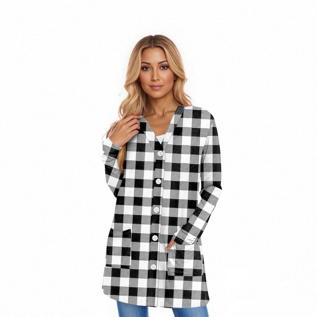 Women's Long Sleeve Cardigan Casual Jacket With Pockets Top