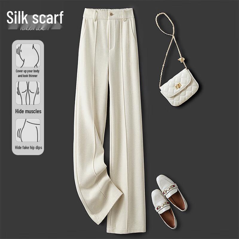 

Sisbays Women s 2025 Autumn Academy Style Casual Wide-Leg Pants M