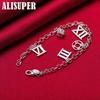 Gioielli con bracciale pendente con cinque numeri romani in argento sterling 925