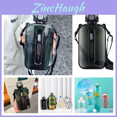 Flattened Type Space Cup With Strap Outdoor Sports Water Bottle For Young Adults