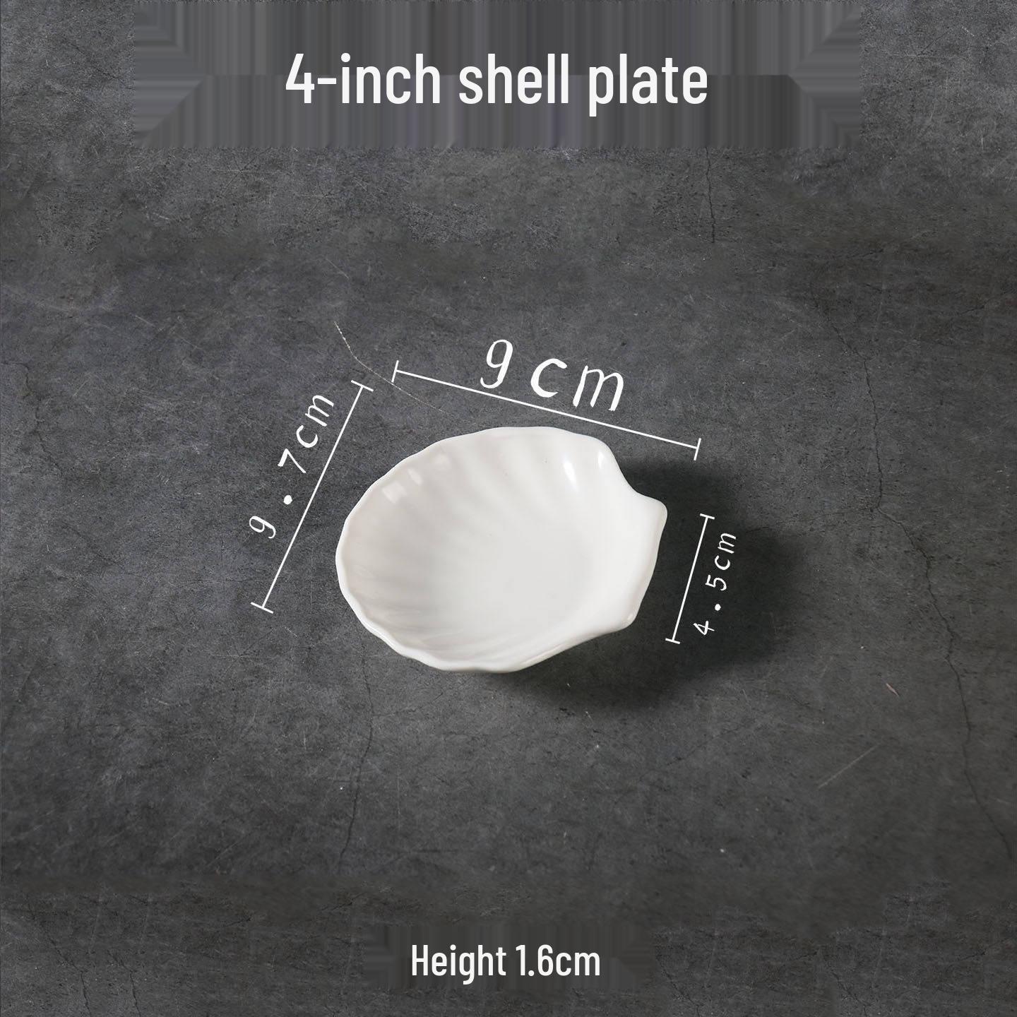 Irregular Ceramic Scallop Shell Dish - Versatile Plate for Seafood, Dessert, and More.