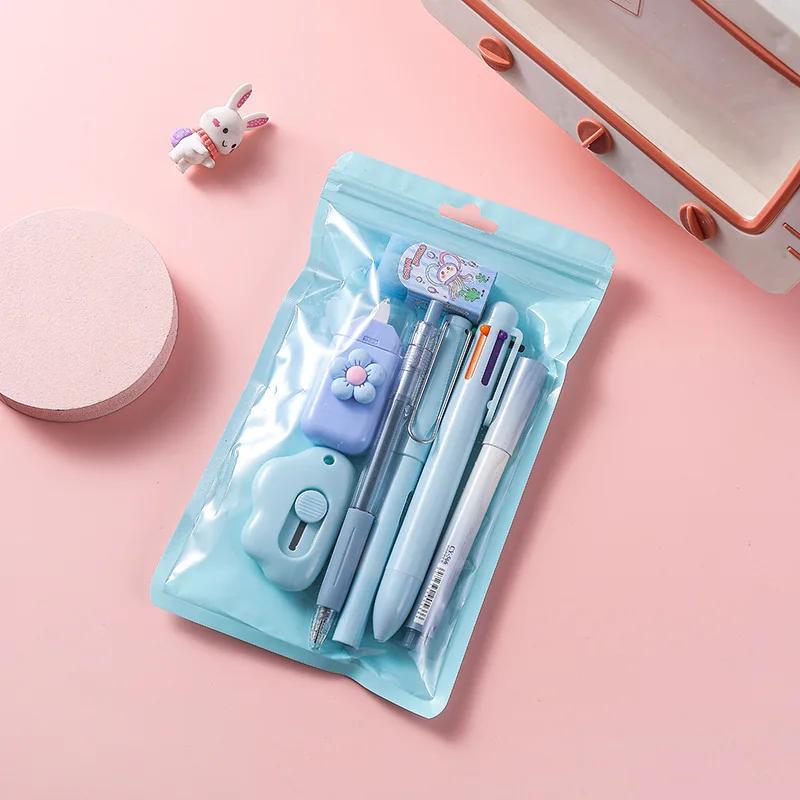 7-in-1 Schreibset Kinder Schulanfang Gelstift Textmarker Kugelschreiber Ewigkeitsstift Klebeband Radiergummi Messer Kinderpreis